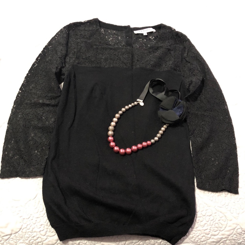 L.K. Bennett London SZ S sweater with lace.